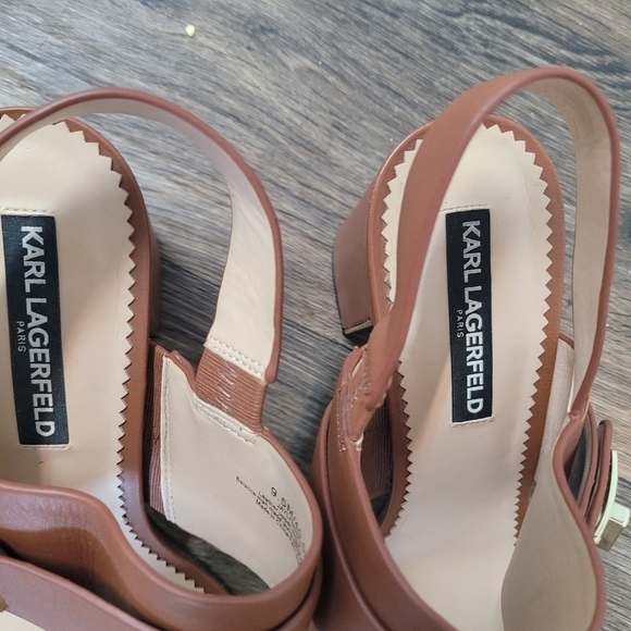 Karl Lagerfeld Paris Jaylynn brown heeled sandals size 9.5 - Picture 4 of 9